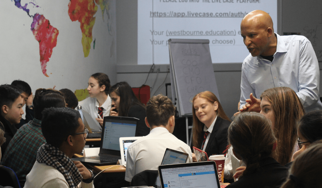 adrian-johnson-working-closely-with-westbourne-students