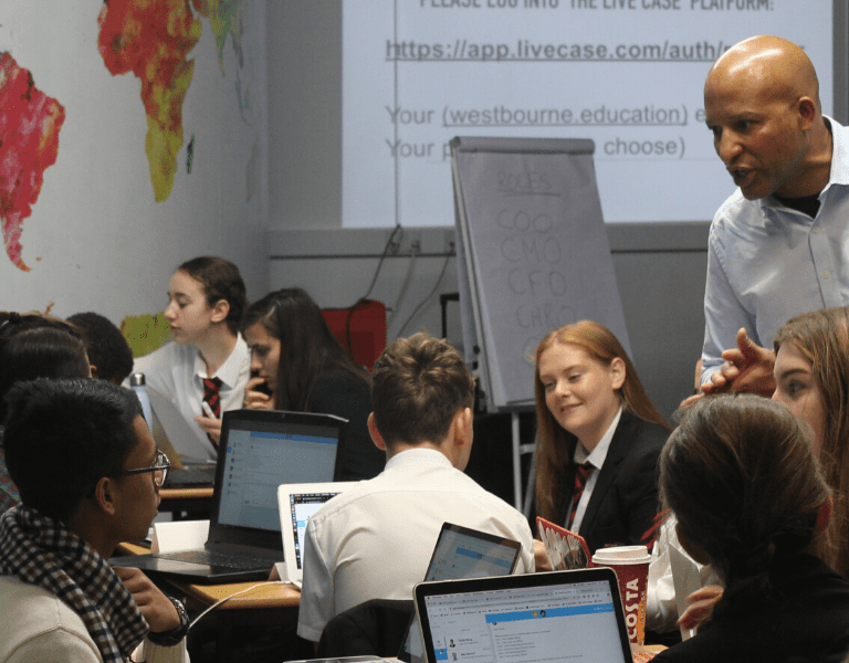 adrian-johnson-working-closely-with-westbourne-students